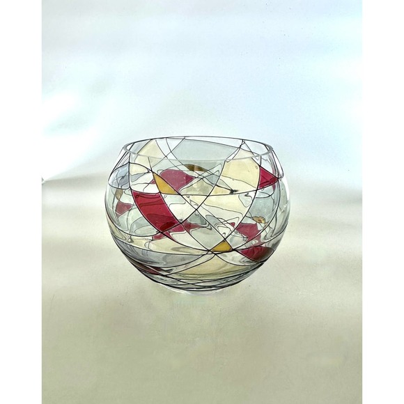 Retired Partylite Mosaic Calypso Glass Votive Holder Rose Bowl - Picture 4 of 10